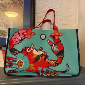 Spartina Crab Print Tote Bag